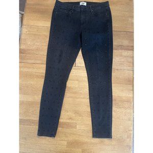 PAIGE VERDUGO ULTRA SKINNY CLEO EMBELLISHED‎ JEANS Black Size 32